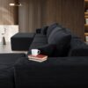 Modern 6 Piece Modular U Shaped Sectional Sofa With Chaise Lounge Corduroy - Black - Image 13