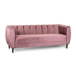 Miranda Velvet 3 Seater Sofa With Modern Glam Style And Blush Color - Blush