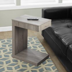 Accent Table, C - Shaped Contemporary & Modern - Taupe