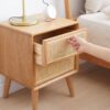 Bedside Cabinet, Modern Simple Nightstands North America - Oak - Image 5