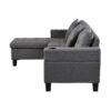 Modern Sectional Sofa Set With L Shape Chaise Lounge, Cup Holder, 4 Seat - Gray - Image 12