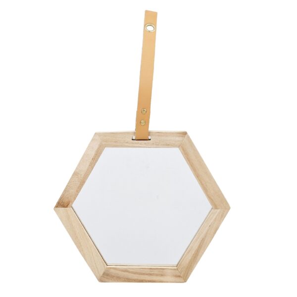 Harlan - Hexagon Mirror - Beige / Brown
