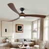 Solid Wood Ceiling Fan With Lights And Remote Control Indoor Outdoor Ceiling Fan 3 Wooden Blades Modern Ceiling Fan For Porch Living Room Bedroom - Image 5