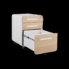 3 Drawer Mobile File Cabinet Under Desk Office, Simple Style Versatile Storage Cabinet For Legal / Letter / A4 Files, 5 Wheel Design Anti-Tilting Cold Rolled Steel Waterproof Moisture-Proof - White / Light Brown - Image 21