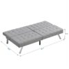 Modern Sofa Bed With Wood Frame And Stainless Legs - Gray - Image 12