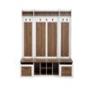 5 In 1 Entryway Bench With Coat Rack, 7 Sturdy Hooks, 2 Spacious Drawers And Adjustable Shelves, Wide Hall Tree With Metal Handles For Hallway - Brown / White - Image 14