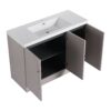 Modern 48" Freestanding Bathroom Vanity With White Resin Sink & Soft Close Cabinet Doors - Khaki - Image 8