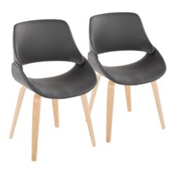 Fabrico - Mid-Century Modern Dining Chair (Set of 2) - Natural / Gray
