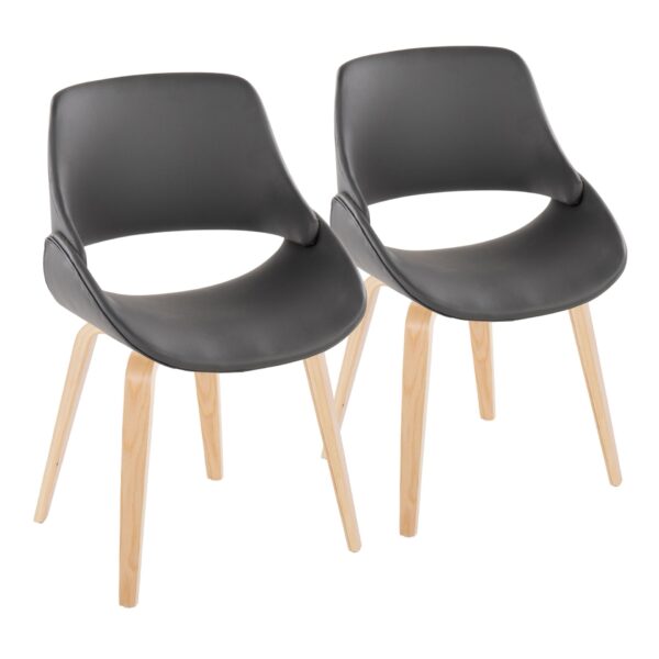 Fabrico - Mid-Century Modern Dining Chair (Set of 2) - Natural / Gray