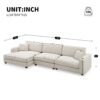 Oversized Corduroy Sectional Sofa, L Shaped Cloud Couch With USB Charging Port, Cup Holder, Deep Seat Sofa Bed With Chaise, Comfy Indoor Furniture - Beige - Image 24