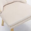 Nikki - Modern, High-End Tufted Solid Wood Contemporary Velvet Upholstered Dining Chair With Golden Stainless Steel Plating Legs, Nailhead Trim (Set of 2) - Beige / Gold - Image 12