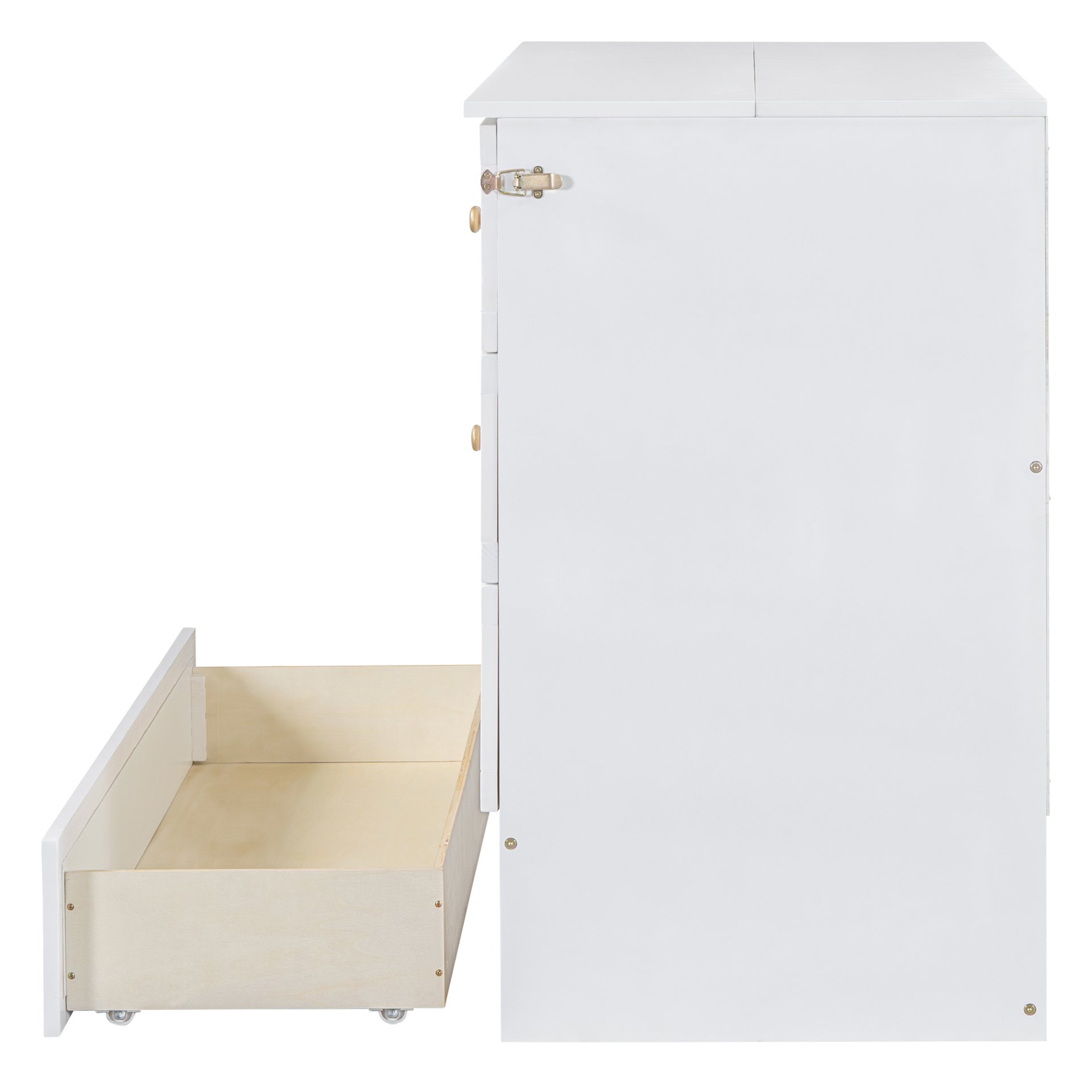 Full Size Murphy Bed With Large Drawers And Stylish Design - White - Image 11
