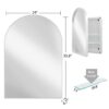 Arched Recessed Medicine Cabinet, Metal Framed Bathroom Wall Cabinet With Mirror And Adjustable Shelves, Wall Mirror With Storage For Bathroom - White - Image 9