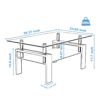 Clear Coffee Table, Modern Side Center Tables - White - Image 3