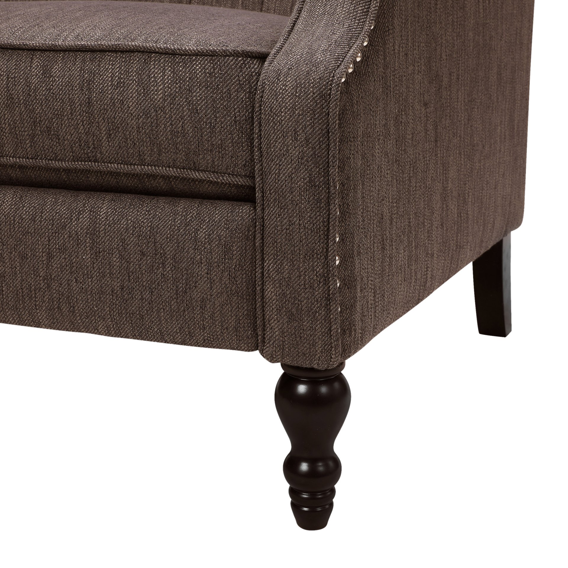 Dunham - Contemporary Fabric Tufted Oversized Pushback Recliner - Brown - Image 14