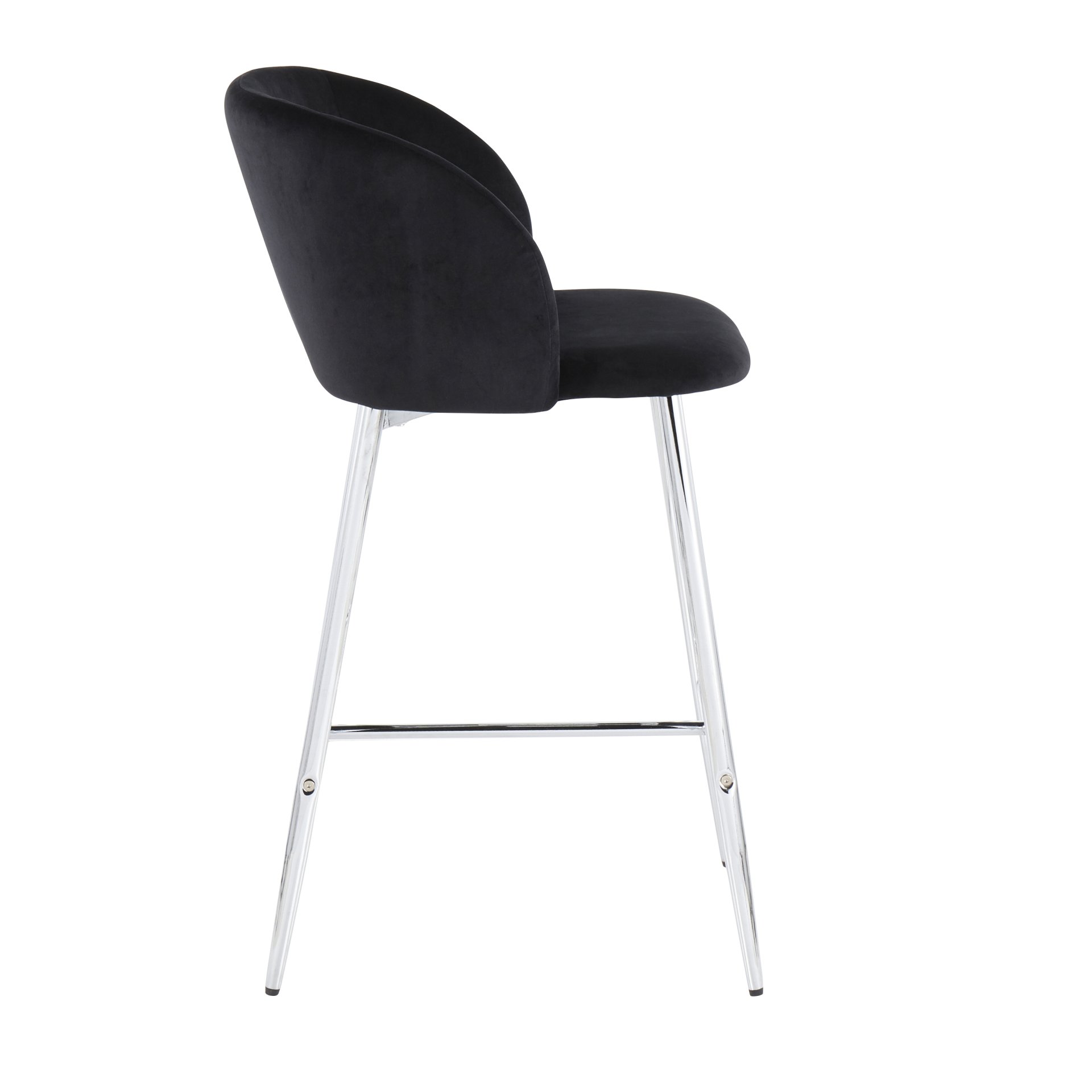 Fran - Contemporary Counter Stool (Set of 2) - Chrome / Black - Image 3