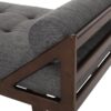 Contemporary Fabric Chaise Lounge With Button Tufted Waffle Stitching And Rolled Accent Pillows - Charcoal - Image 11