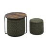 Multi Functional Combination Set Table Ottoman With Drum Stool And Storage Space Dark - Dark Green - Image 12