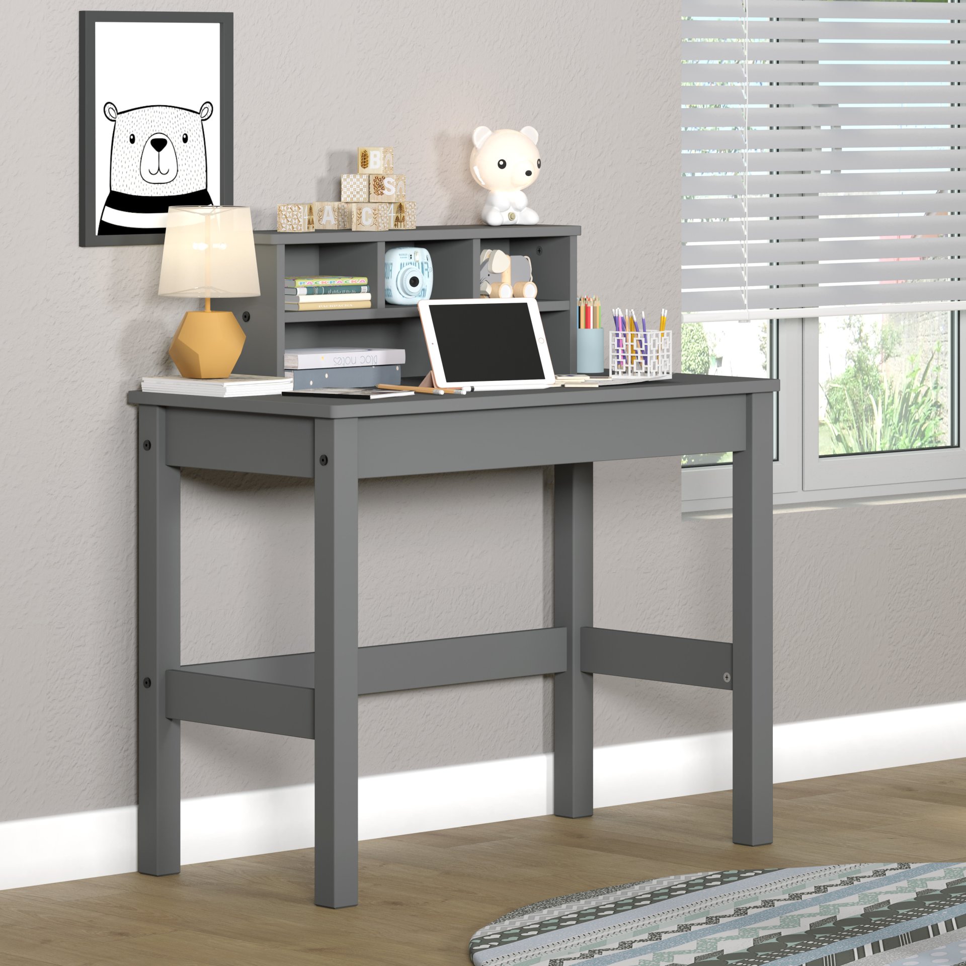 Logan - Writing Desk - Gray - Image 5