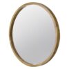 Wood Round Mirror, Farmhouse Decor Style Circle Wall Mirror For Living Room Bathroom Entryway - Brown - Image 2