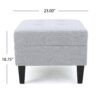 Contemporary Ottoman Footstool With Tufted Upholstery - Light Gray - Image 6