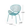 Elba - Modern Chair Set With Mesh Seating And Retro Shell Design - Teal - Image 3
