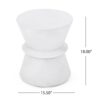 Outdoor Lightweight Concrete End Table With Hourglass Structure - Antique White - Image 3