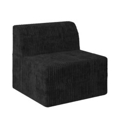 Modern Minimalist Corduroy Sleeper Sofa Compressed Sectional Single Seat Foam Filled - Black