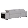 Pull Out Sleeper Sofa Reversible L-Shape 3 Seat Sectional Couch With Storage Chaise And 2 Stools For Living Room Furniture Set - Gray - Image 19