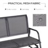 Outsunny - 2 Person Outdoor Glider Bench, Patio Double Swing Rocking Chair Loveseat With Powder Coated Steel Frame For Backyard Garden Porch - Gray - Image 7