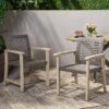 Outdoor Dining Chair (Set of 2) - Light Gray / Mix Black - Image 2