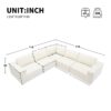 Modular L Shaped Sectional Sofa, Luxury Floor Couch Set, Upholstered Indoor Furniture, Foam - Filled Sleeper Sofa Bed 5 Pieces Free Combination - Beige - Image 21