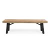 Outdoor Bench With Slat Panel Design And Frame (Set of 2) - Natural / Gray - Image 6