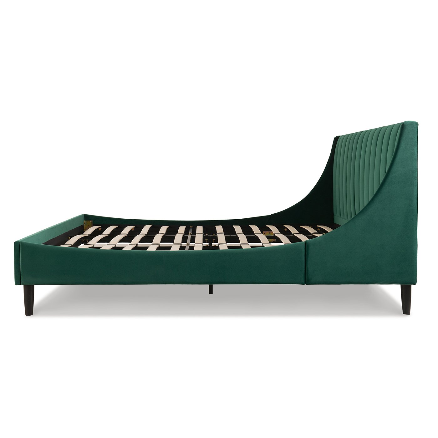 Aspen - King Vertical Tufted Modern Headboard Platform Bed Set - Evergreen - Image 11