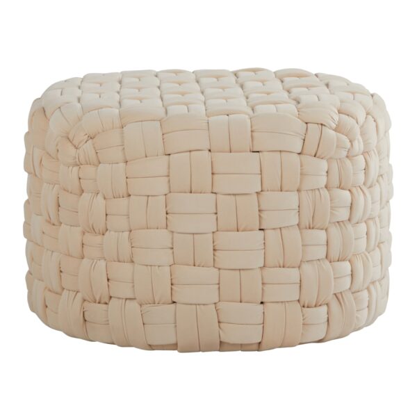 Braided - Round Ottoman - Cream