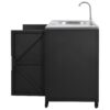 Outdoor Movable Kitchen Sink Patio Modular Kitchen Sink Station With Cabinet For Garden, Patio, Backyard - Matte Black - Image 20