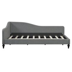 Twin Size L Shaped Linen Daybed With Legs - Gray