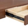 Modern 2 Tier Coffee Table With Drawer Clear Tempered Glass, Multifunctional Storage - Transparent / Wood - Image 19