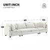 Modern Modular Sectional Oversized 4 Seat Couch Set With 4 Pillows, Minimalist Style Wide Seat Comfy Sofa - Cream - Image 12