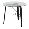 Trilogy - Mid-Century Modern Round Dinette Table - Black / Clear - Image 4