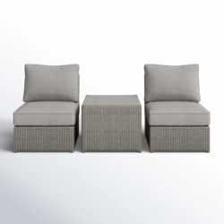 Outdoor Seating Set With Cushions, 2 Piece - Gray Mix