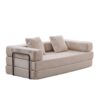 Floor Couch, Compression Sofa, Convertible Floor Sofa Bed With Pillow Back Support Armrest - Light Gray - Image 18