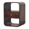 Curved Edge Bedside Table - Walnut - Image 3