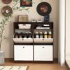 Modern Freestanding Shoe Storage Cabinet With 4 Flip Drawers - Walnut - Image 9