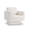 360° Modern Swivel Accent Chair Round Armchair, Thick Padded Single Lounge Sofa Upholstered Comfy - Cream - Image 9