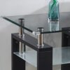 Clear Glass Top Side Table, End Table, Modern Design For Home - Black - Image 7