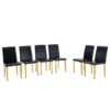 (Set of 4) Backrest Chairs With Gold Metal Legs A Perfect Pairing, Ideal For Minimalist And Modern Home Decor Styles - Black / Gold - Image 9