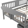 Full Size Daybed With 2 Drawers, Slat Support - Gray - Image 6
