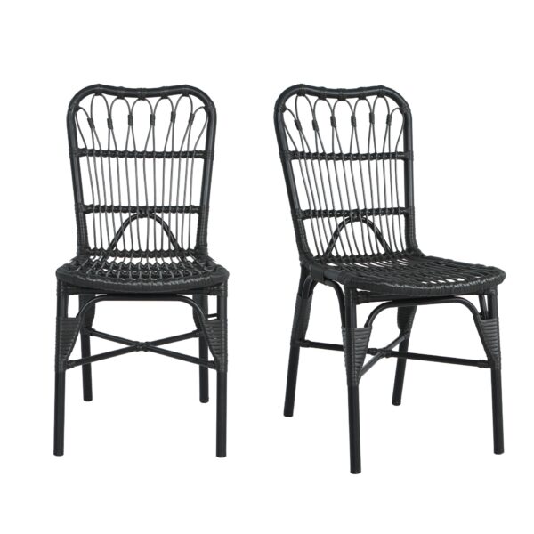 Outdoor Wicker Patio Dining Chairs (Set of 2) - Gray