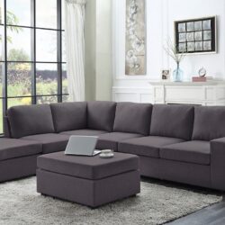 Cassia - Modular Sectional Sofa With Ottoman - Dark Gray